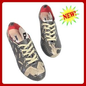DOGO Swan Lake Ballerina Lace Up Flats Women US 6 EU 36 Vegan Graphic Art New